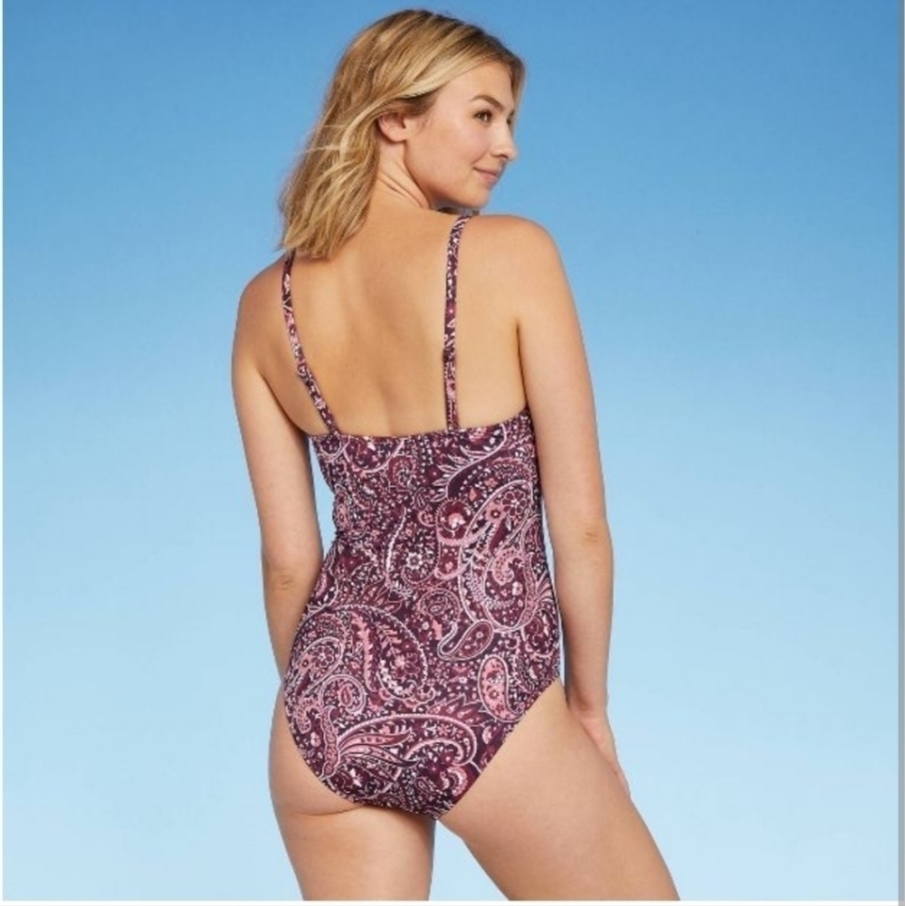Kona Sol Women's Tie-Front Underwire Medium Coverage One-Piece Swimsuit - Picture 2 of 12